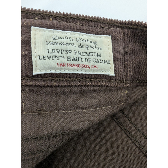 Levi's Wedgie Straight Corduroy Pants 34x28 Brown Button Fly High Rise Premium - Picture 6 of 11